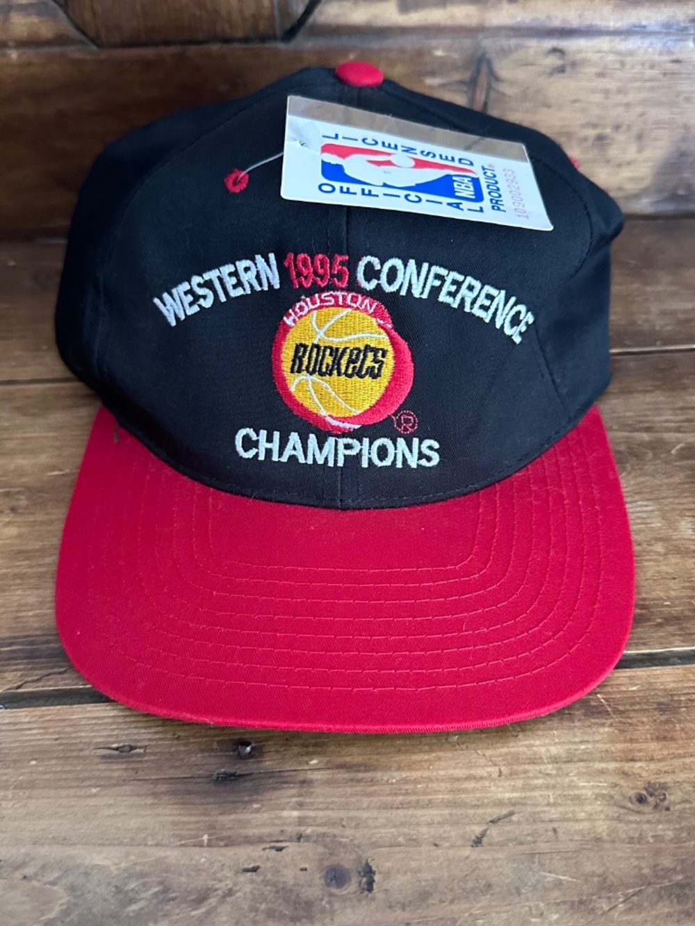 Vintage 90s Houston Rockets 1995 Western Conference Champions Snapback Hat NWT